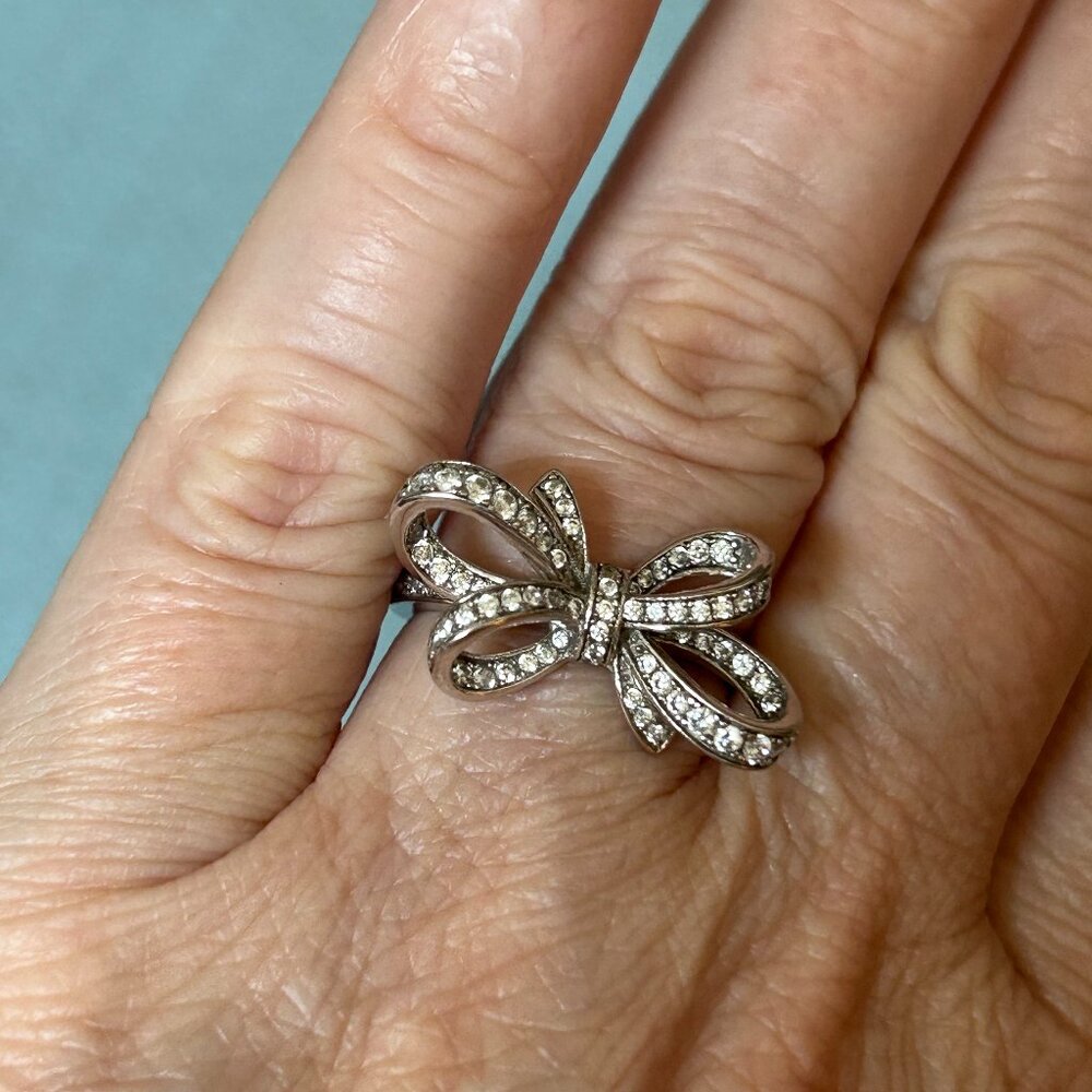 Silver Bow Ring - image 1